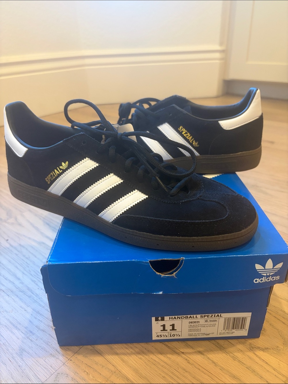 adidas Spezial Men’s Black and White Suede Sneakers